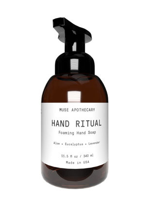 Picture of Muse Bath Apothecary Hand Ritual - Aromatic and Nourishing Foaming Hand Soap, Infused with Natural Aromatherapy Essential Oils - USDA Certified Biobased - 11.5 oz, Aloe + Eucalyptus + Lavender