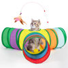 Picture of Tempcore Pet Cat Tunnel Tube Cat Toys 3 Way Collapsible, Cat Tunnels for Indoor Cats，Kitty Tunnel Bored Cat Pet Toys Peek Hole Toy Ball Cat, Puppy, Kitty, Kitten, Rabbit Rainbow