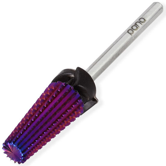 Picture of PANA 3/32" Shank 5-in-1 Nail Carbide Bit - (Triple Coarse - Extra Coarse Grit, Purple) - Two Way Rotate use for Both Left and Right Handed Fast remove Acrylic or Hard Gel Machine