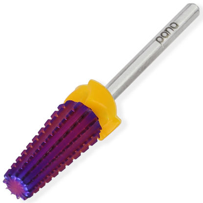 Picture of PANA 3/32" Shank 5-in-1 Nail Carbide Bit - (Triple Coarse - 2X Coarse Grit, Purple) - Two Way Rotate use for Both Left and Right Handed Fast remove Acrylic or Hard Gel Machine