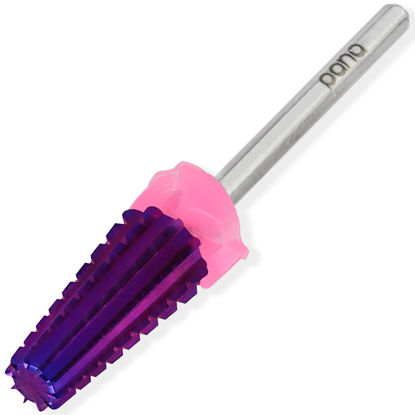 Picture of PANA 3/32" Shank 5-in-1 Nail Carbide Bit - (Triple Coarse - 3X Coarse Grit, Purple) - Two Way Rotate use for Both Left and Right Handed Fast remove Acrylic or Hard Gel Machine