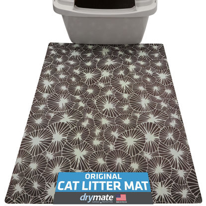 Picture of Drymate Original Cat Litter Mat, Contains Mess from Box, Protects Floors, Urine-Proof, Machine Washable, Soft on Kitty Paws, Absorbent, Waterproof (USA Made, Recycled Content) (20”x28”)(Kahopo Grey)