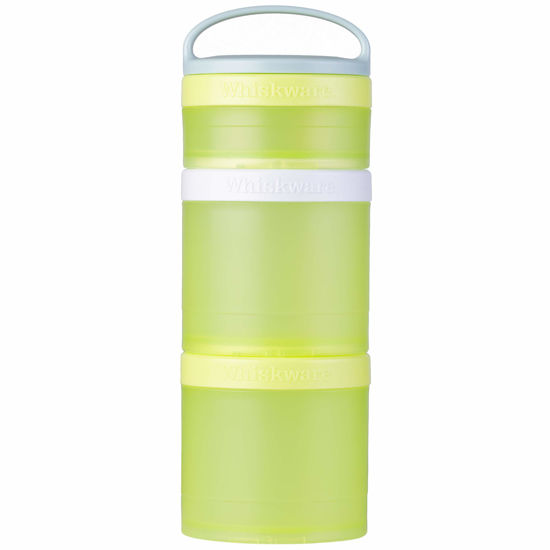 Picture of Whiskware Stackable Snack Containers for Kids and Toddlers, 3 Stackable Snack Cups for School and Travel, Neon Yellow