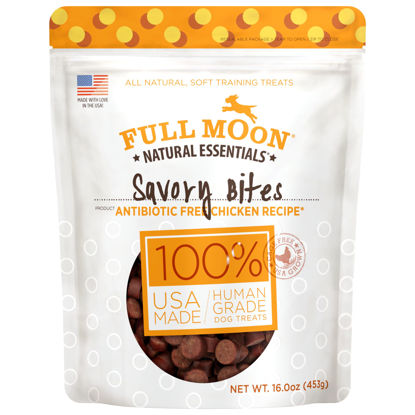 Picture of Full Moon All Natural Human Grade Dog Treats, Essential Chicken Savory Bites, 16 Ounce