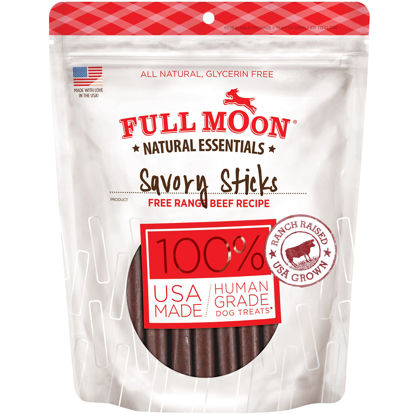 Picture of Full Moon All Natural Human Grade Dog Treats, Essential Beef Savory Sticks, 14 Ounce