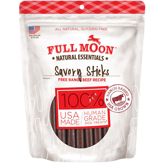 Picture of Full Moon All Natural Human Grade Dog Treats, Essential Beef Savory Sticks, 14 Ounce