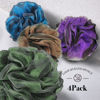 Picture of Loofah Sponge Bath Sponge for Women Men 4 Pack (Purple Brown Green Blue)