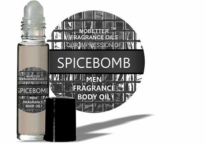 Picture of MoBetter Fragrance Oils' Our Impression of SpiceBomb for Men Body Oil 1/3 oz roll on Glass Bottle