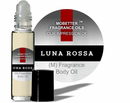 Picture of MoBetter Fragrance Oils' Our Impression of Lunna R o s s a Cologne Men Body Oil 1/3 oz roll on Glass Bottle