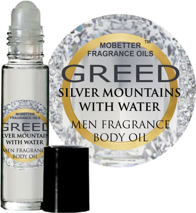 Picture of MOBETTER FRAGRANCE OILS' Our Impression of Creed Silver Mountain Water for Men Body Oil 1/3 oz roll on Glass Bottle