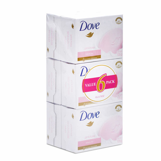 Picture of Dove Beauty Cream Bar Soaps, Pink/Rosa - 135g / 4.76oz x 6 Pack6