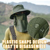 Picture of Fishing Hat for Men & Women, Outdoor UV Sun Protection Wide Brim Hat with Face Cover & Neck Flap Army Green