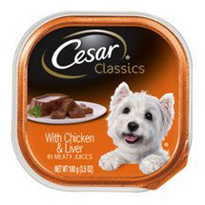 Picture of 6 Individual Trays of CESAR Canine Cuisine Wet Dog Food with Chicken and Liver, 3.5 oz. ea