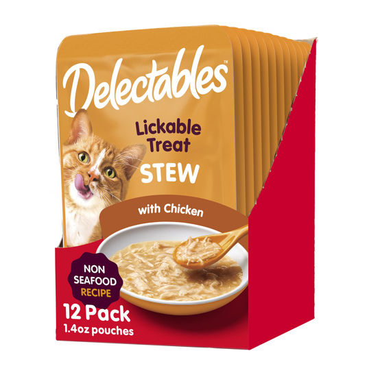 Picture of Delectables Non-Seafood Stew Lickable Wet Cat Treats, Chicken, 1.4 oz (Pack of 12)