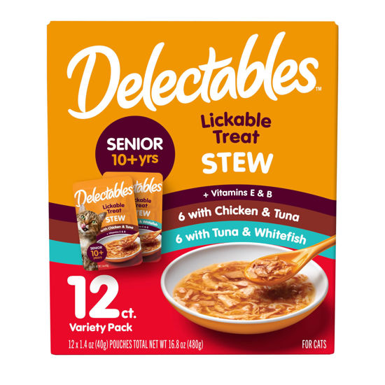 Picture of Hartz Delectables Stew Senior Cat Treat Variety Pack, 12 Count