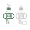 Picture of Dr. Brown's Milestones Narrow Sippy Spout Bottle with 100% Silicone Handles, Easy-Grip Handles with Soft Sippy Spout, 8oz/250mL, Green & Gray, 2-Pack, 6m+