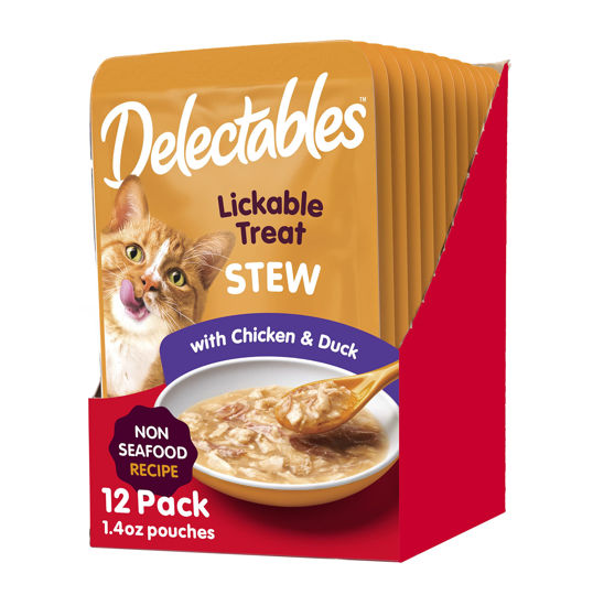 Picture of Hartz Delectables Non-Seafood Stew Lickable Wet Cat Treats, Chicken & Duck, 1.4 Ounce (Pack of 12)