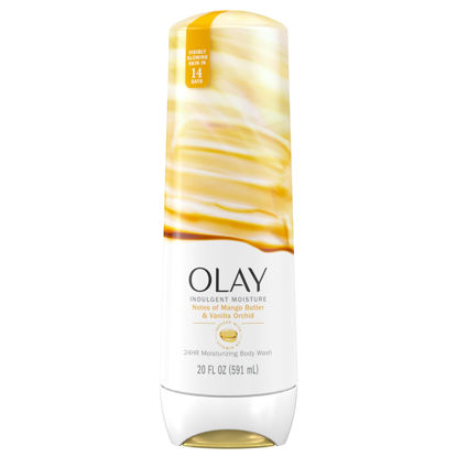 Picture of Olay Indulgent Moisture Body Wash for Women, Infused with Vitamin B3, Notes of Mango Butter and Vanilla Orchid Scent, 20 fl oz