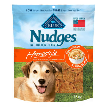 Picture of Blue Buffalo Nudges Homestyle Natural Dog Treats, Made in the USA with Real Chicken, Peas, and Carrots, 16-oz. Bag