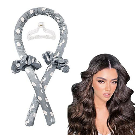 Picture of Heatless Hair Curler Curling Rod Headband Overnight for Long Hair Curls Waves Satin Jumbo Large Big No Heat Hair Roller for Women