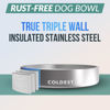 Picture of Coldest Dog Bowl, Anti Rust Metal & Non Slip Dog Bowls Large, Spill Proof Heavy Duty 3 Layers Insulated Dog Bowl, Food & Water Bowl for Dogs, Cats, Dishwasher Safe (21 oz, Polished Stainless Steel)