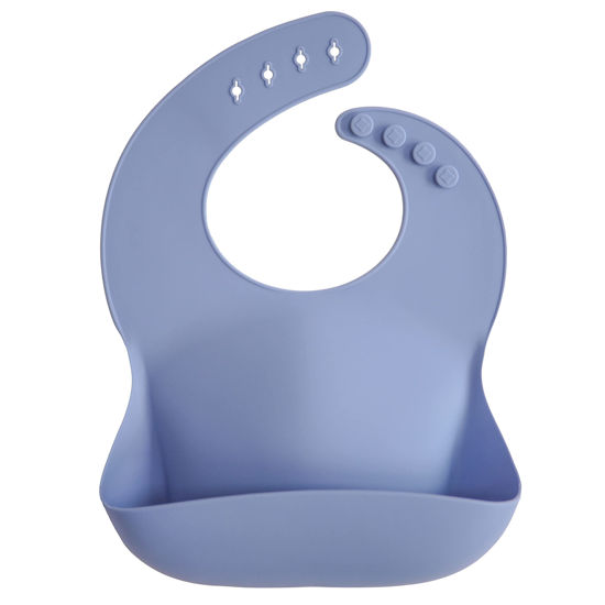 Picture of mushie Silicone Baby Bib | Adjustable Fit Waterproof Bibs (Powder Blue)