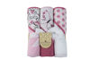 Picture of Cudlie Buttons & Stitches Baby Girl 3 Pack Rolled/Carded Hooded Towels in Butterfly Polka Print (GS71727)