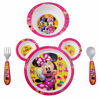 Picture of The First Years Disney Minnie Mouse Dinnerware Set - Toddler Plates and Toddler Utensils- 4 Piece Set