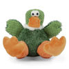 Picture of goDog Checkers Sitting Duck Squeaky Plush Dog Toy, Chew Guard Technology - Green, Large