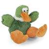 Picture of goDog Checkers Sitting Duck Squeaky Plush Dog Toy, Chew Guard Technology - Green, Large