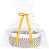 Picture of ABenkle Small Woven Basket, 12"x 8" x 5" Cute Small Basket, Rope Room Shelf Storage Basket, Cat Dog Toys Basket Chest Box, Empty Decorative Gift Basket with Gift Bag