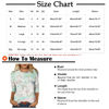 Picture of Summer 3/4 Sleeve T Shirt Cute Floral Pattern Top for Womens Three Quarter Sleeve Pullover Round Neck Tee