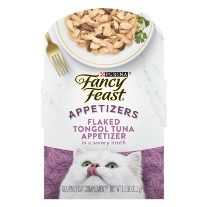 Picture of Purina Fancy Feast Appetizers Grain Free Cat Food Flaked Tongol Tuna Appetizer Lickable Cat Food Topper - (Pack of 10) 1.1 oz. Trays