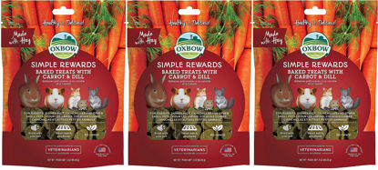 Picture of Oxbow 3 Pack of Carrot and Dill Simple Rewards Small Pet Treats, 3 Ounces Each, with Hay