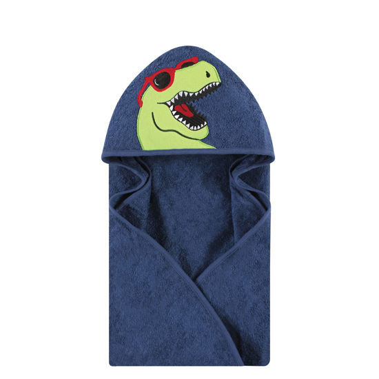 Picture of Hudson Baby Unisex Baby Cotton Animal Face Hooded Towel, Cool Dino, One Size