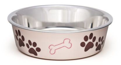 Picture of Loving Pets - Bella Bowls - Dog Food Water Bowl No Tip Stainless Steel Pet Bowl No Skid Spill Proof (Large, Paparazzi Pink)