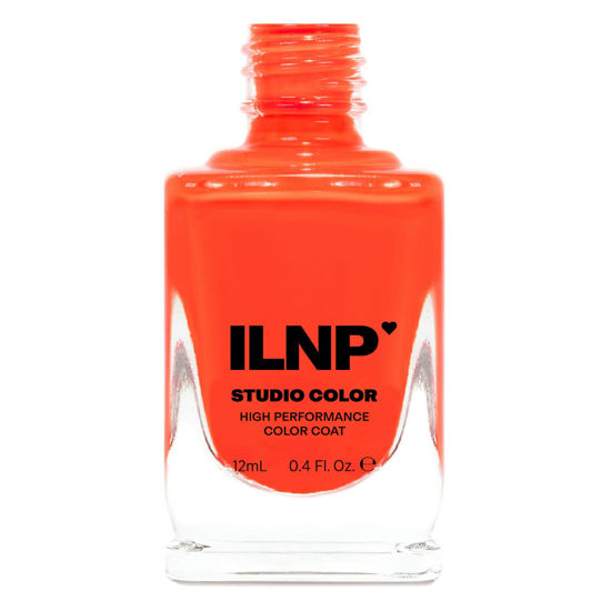 Picture of ILNP Turbocharged - Energizing Neon Orange Cream Nail Polish, Studio Color High Performance Color Coat