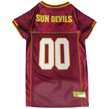 Picture of Pets First NCAA College Arizona State University Mesh Jersey for DOGS & CATS, Large. Licensed Big Dog Jersey with your Favorite Football/Basketball College Team