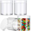 Picture of 4 Pieces Round Clear Wide-mouth Leak Proof Plastic Container Jars with Lids for Travel Storage Makeup Beauty Products Face Creams Oils Salves Ointments DIY Making or Others (White,16 Ounce)