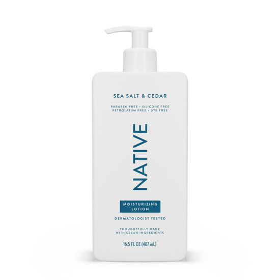 Picture of Native Body Lotion Contains Naturally Derived Plant-Based Moisturizers for Women and Men | Restores Dry Skin, Sea Salt & Cedar, 16.5 fl oz