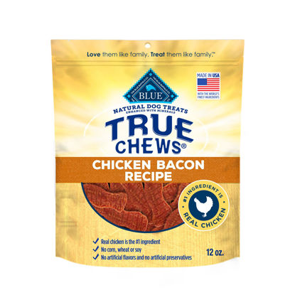 Picture of Blue Buffalo True Chews Dog Treats, Made in the USA with Natural Ingredients, Chicken Bacon Recipe, 12-oz. Bag