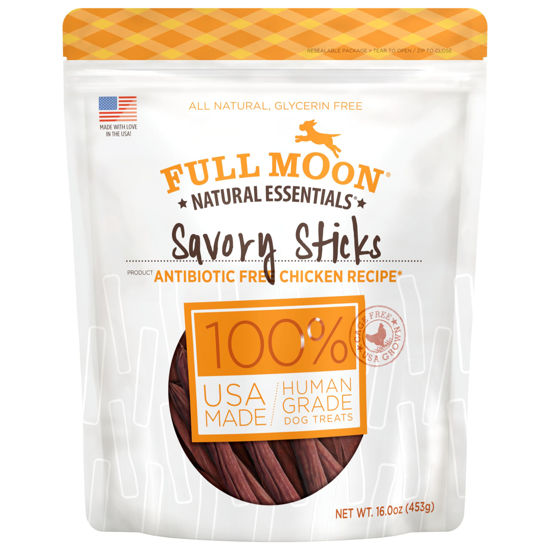 Picture of Full Moon All Natural Human Grade Dog Treats, Essential Chicken Savory Sticks, 16 Ounce