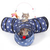 Picture of Tempcore Pet Cat Tunnel Tube Cat Toys 3 Way Collapsible, Cat Tunnels for Indoor Cats，Kitty Tunnel Bored Cat Pet Toys Peek Hole Toy Ball Cat, Puppy, Kitty, Kitten, Rabbit Pentagram