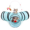 Picture of Tempcore Pet Cat Tunnel Tube Cat Toys 3 Way Collapsible, Cat Tunnels for Indoor Cats，Kitty Tunnel Bored Cat Pet Toys Peek Hole Toy Ball Cat, Puppy, Kitty, Kitten, Rabbit Teardrop Flower