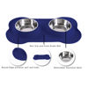 Picture of Hubulk Pet Dog Bowls 2 Stainless Steel Dog Bowl with No Spill Non-Skid Silicone Mat + Pet Food Scoop Water and Food Feeder Bowls for Feeding Small Medium Large Dogs Cats Puppies (Small, Navy Blue)