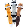 Picture of ZippyPaws Skinny Peltz - Fox, Raccoon, & Squirrel - No Stuffing Squeaky Dog Toys, Unstuffed Chew Toy for Small & Medium Breeds, Bulk Multi-Pack of 3 Soft Plush Toys, Flat No Stuffing Puppy Toys - 18"