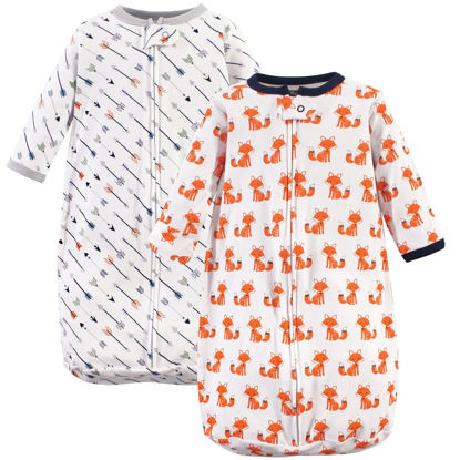 Picture of Hudson Baby Unisex Baby Cotton Long-Sleeve Wearable Sleeping Bag, Sack, Blanket, Foxes, 0-3 Months