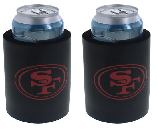 Picture of Football Can & Bottle Holder Insulator Beverage Huggie Cooler (San Francisco Black Phoozie Thick Foam (49ers))