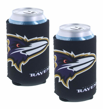 Picture of Football Can & Bottle Holder Insulator Beverage Huggie Cooler (Baltimore (Ravens) - Collapsible Can 2-Pack)