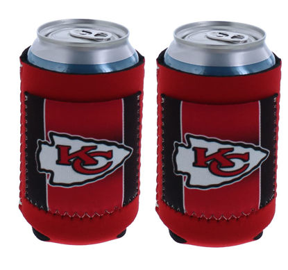 Picture of Football Can & Bottle Holder Insulator Beverage Huggie Cooler (Kansas City Pouch Can 2-Pack (Chiefs))